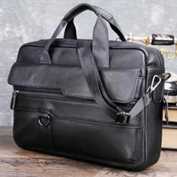 large mens genuine leather handbag for men business travel a4 paper messenger bag 14 inch laptop shoulder bag male briefcase