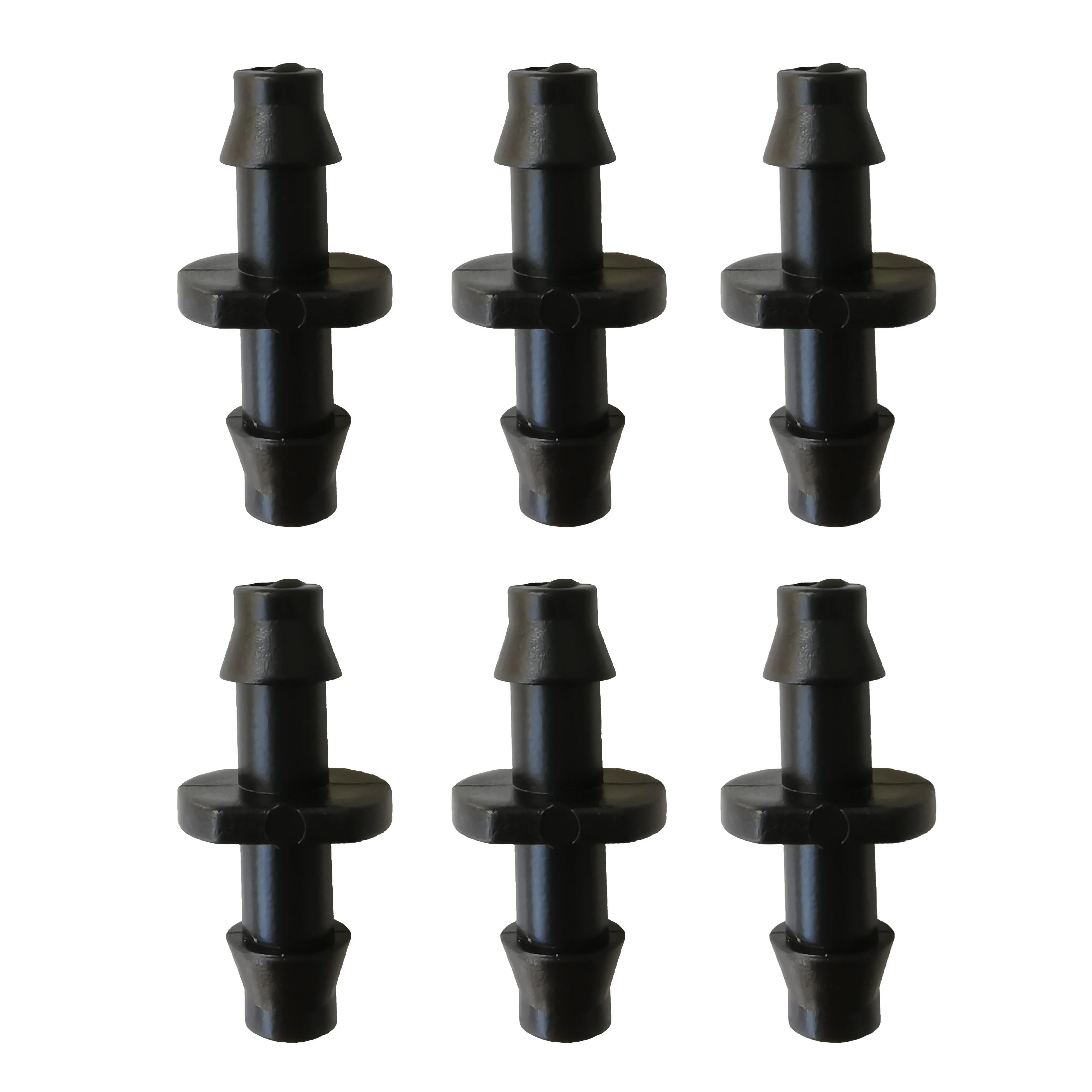 

4/7 mm Double Barb Connector Water Quick Coupling Pipe Connector Plastic for Garden Irrigation 1/4" Hose