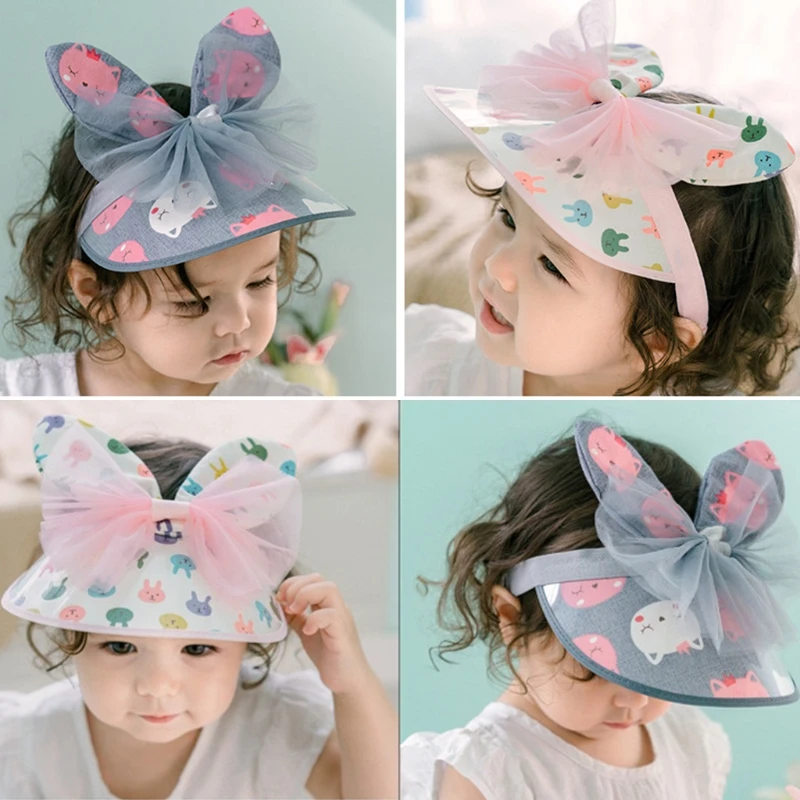 

Kids Folding Sunshade Cap Cute Personality Empty Top Sun Hat Baby Children Cute Decoration Hats Breathable Cartoon