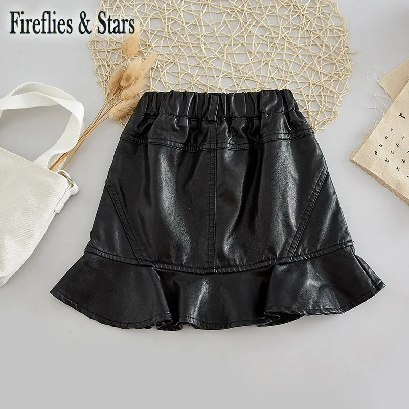 Юбка-годе детская из экокожи с 3 пуговицами на возраст от 2 до 14 лет | Мать и ребенок