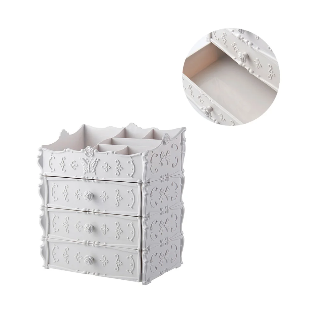 

1PC 3-Drawer Style Makeup Cosmetics Jewelry Storage Box Case Rack Organizer (Nordic White)