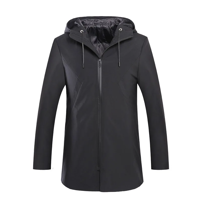 2019 зимняя куртка мужская с капюшоном Корейская парка Hombre длинная пальто большие