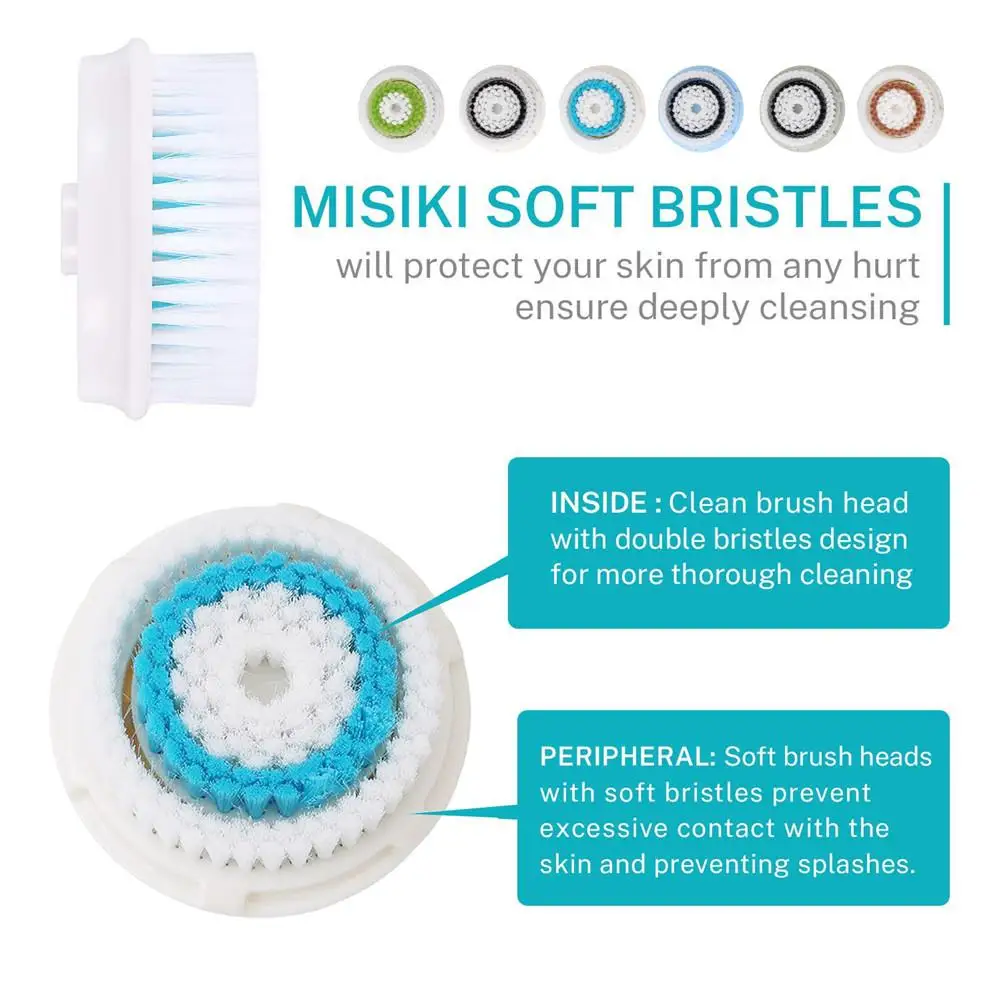 

6pcs Facial Cleansing Brush Head Portable Replacement Cleansing Brush Exfoliator For Body Face Skin Cleansing Brush Massager
