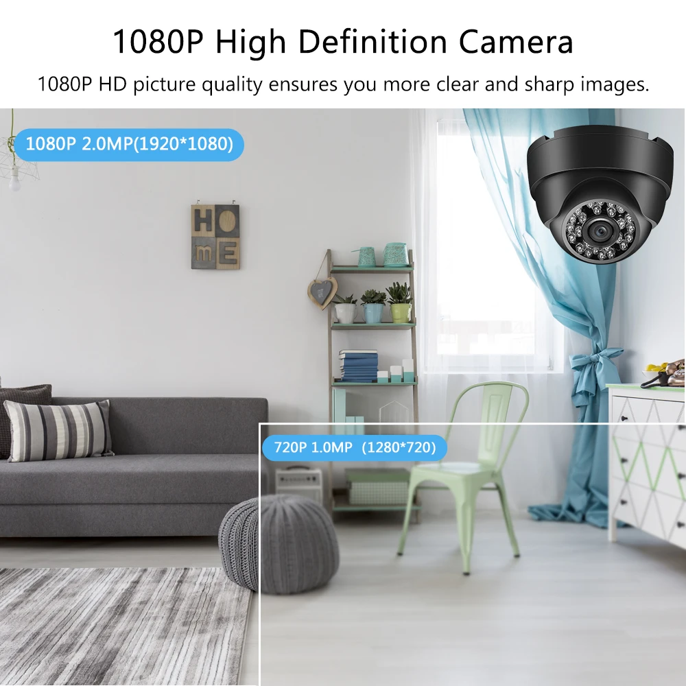 Dome Bullet CCTV Camera with Metal Housing Indoors and Outdoors Use Intelligent Motion System IP66 Waterproof Pal | Безопасность и