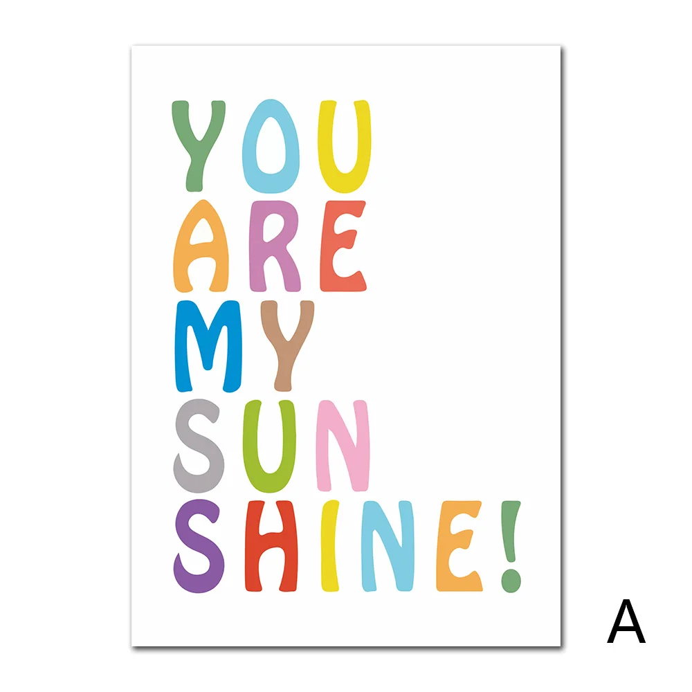 

Baby Poster Cute Rainbow Wall Art Canvas Painting Cartoon Nursery Poster And Print For Kids Baby Room Wall Pictures Unframed