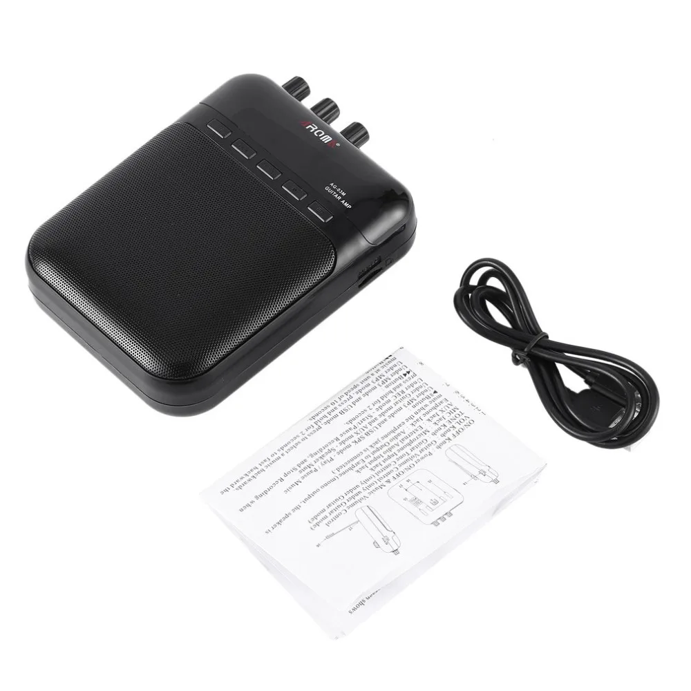 

Aroma AG-03M 5W Portable Electric Guitar Bass Amp Multifunction Amplifier Recorder USB Rechargeable Speaker Guitar Accessories