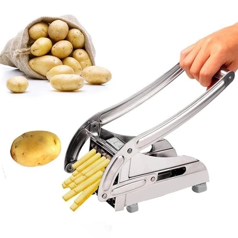

Potato Slicer Cutter French Fry Cutter Stainless Steel Chopper Potato Chipper Kitchen Gadgets for Cucumber Carrot