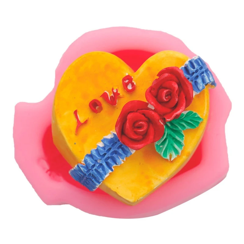 

Silicone 3D Love Rose Heart Kids Love Heart Shape Mold DIY Fondant Sugar Pudding Soap Candle Mould for Wedding Valentine 28GF