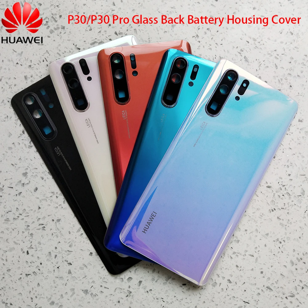 Оригинальная Крышка батарейного отсека Huawei P30 Pro P 30 Задняя стеклянная панель