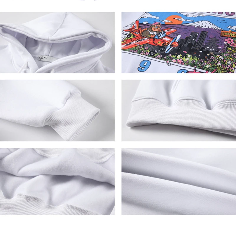 

100%Cotton Vintage Cartoon Sweatshirt Hoodies Women Warm Fleece Winter Pullovers Casual Oversized 2020Autumn Designer Streetwear