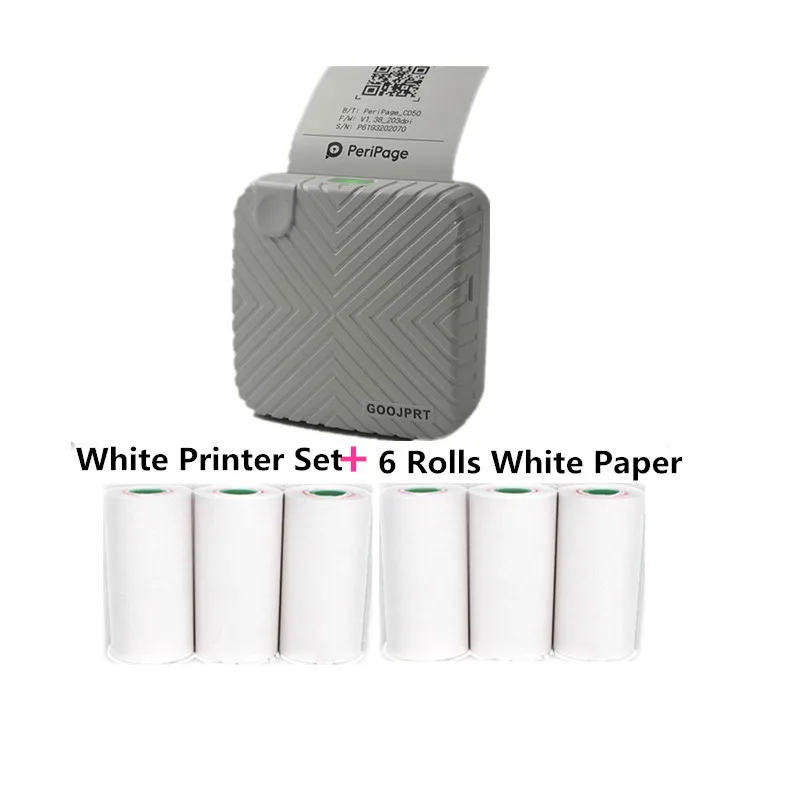 Printer add 6 rolls GOOJPRT USB безчернильный беспроводной чековый рисунок Bluetooth карманные термопринтеры маленький фотопринтер Impressora Fotografica полоса - Цвет: Printer add 6 rolls