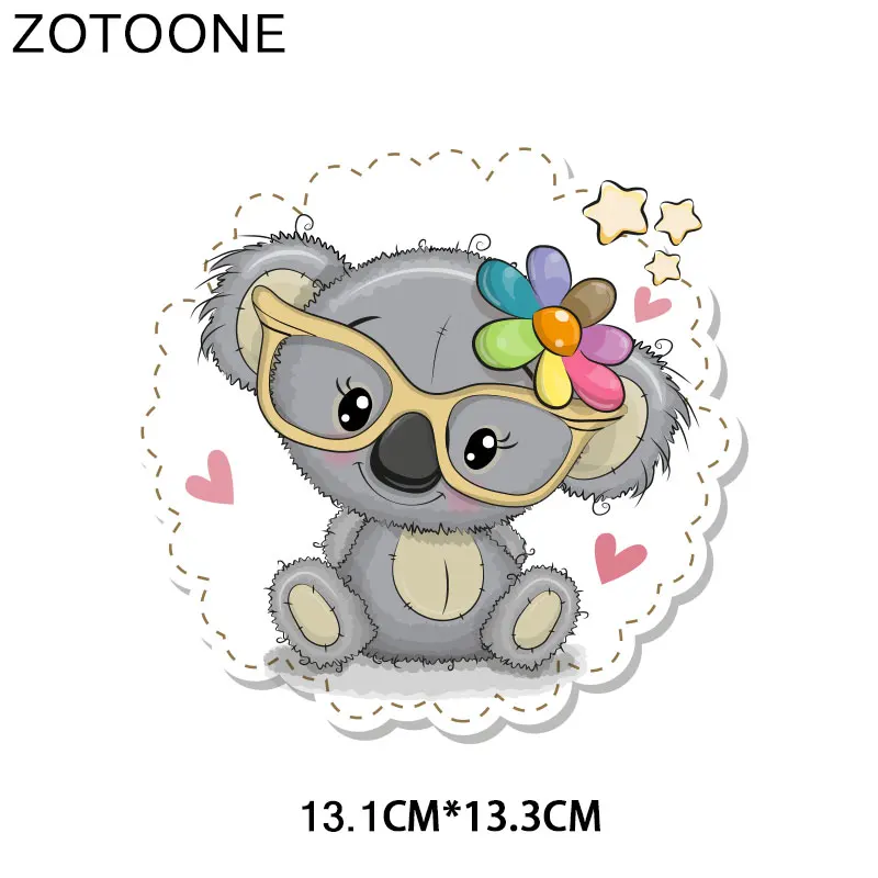 1543 ZOTOONE милые животные обезьяна медведь Железные на патч передачи для одежды футболки приложения DIY теплопередачи аппликации стикер E - Цвет: 1543