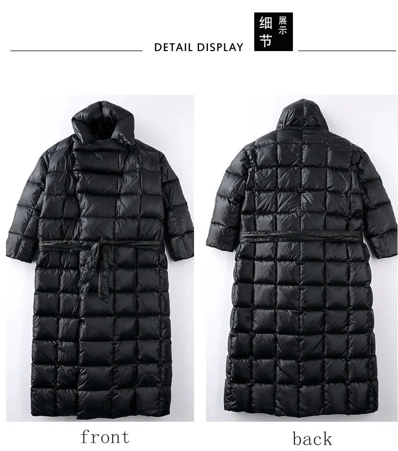 Winter Clothing Female 2019 New Women's Down Jacket 90 White Duck Warmth slim waist long down jacket female black | Женская одежда