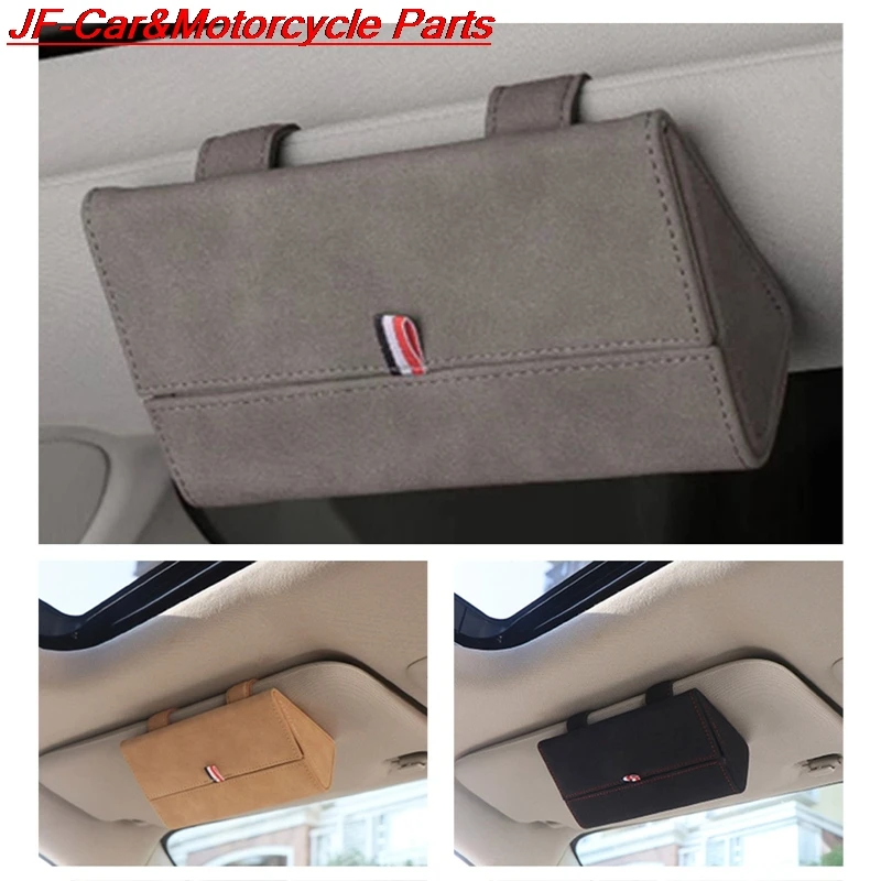 

Car Sun Visor Sunglass Holder Sunglasses Case Organizer Glasses Storage Box Fur Leather Auto Interior Storage Box Accessories