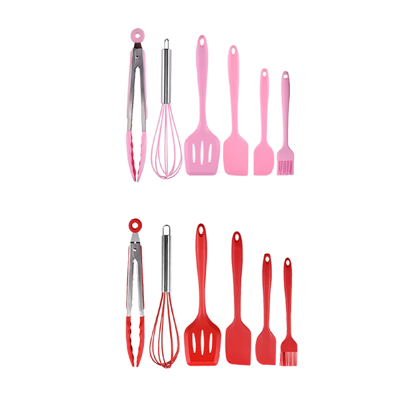 

6PCS Silicone Kitchenware Non-stick Cookware Cooking Tool Spatula Ladle Egg Beaters Shovel Kitchen Utensils Set