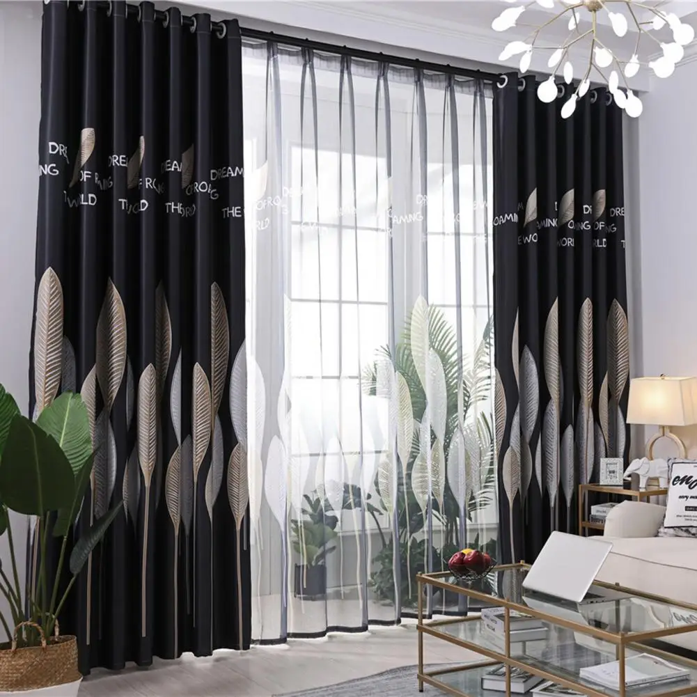 Window Drape Unique Modern Polyester Simplicity Darkening Treatment Grommet Curtain | Дом и сад
