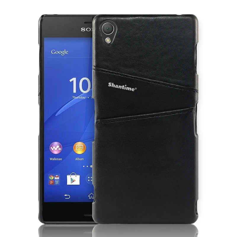 Обложка на заднюю панель из искусственной кожи для sony Xperia Z3 Z1 Z2 Z4 Z5 Z5 Premium чехол для sony Xperia M4 L1 XP X чехол для телефона - Цвет: BLACK
