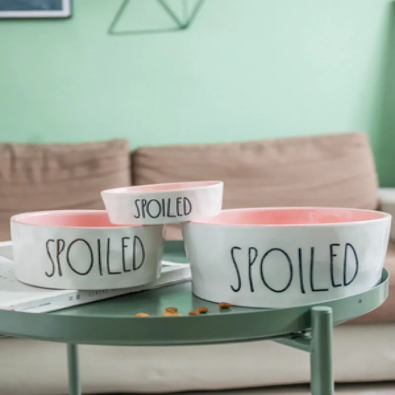 Товары для домашних животных милые миски с ручкой кормушка дозатор еды кошка