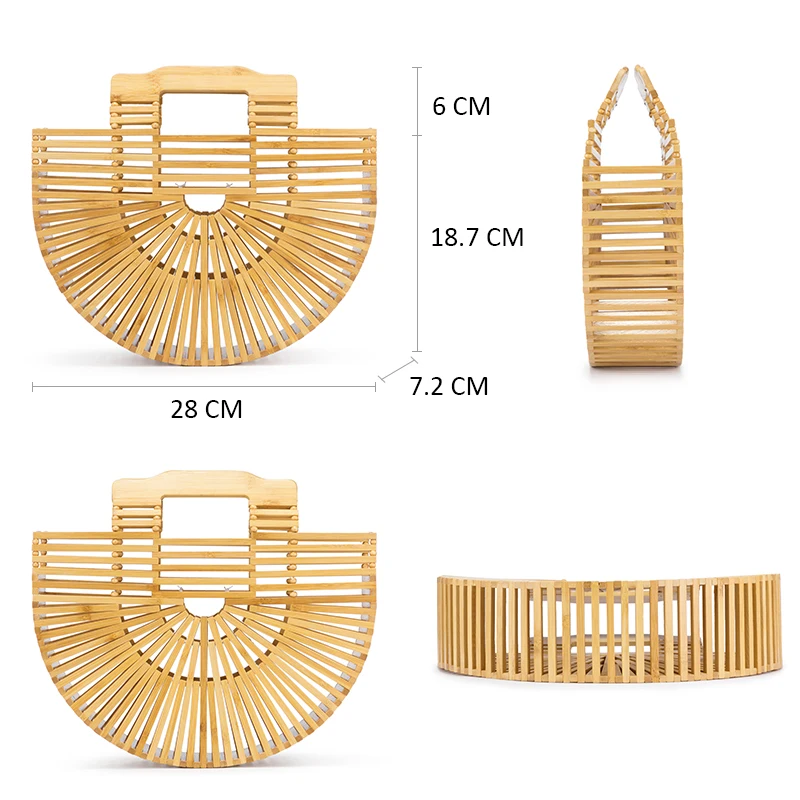 Realer Женские бамбуковые сумки летние для путешествий ручной работы женские