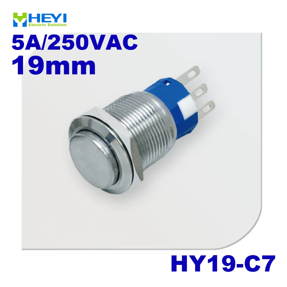 

Stainless HY19-C7 high flush 1NO 1NC/2NO 2NC momentary/self-locking waterproof push button with pin