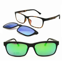 ultra light 006 ultem square shape optical frame with magnetic clip on polarized sunglasses lenses handy 2 in 1 eyeglasses