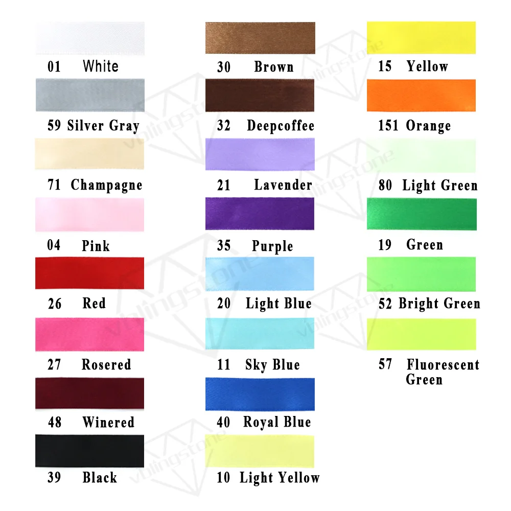 Стандартная лента цветная односторонняя атласная свадебная пригласительная