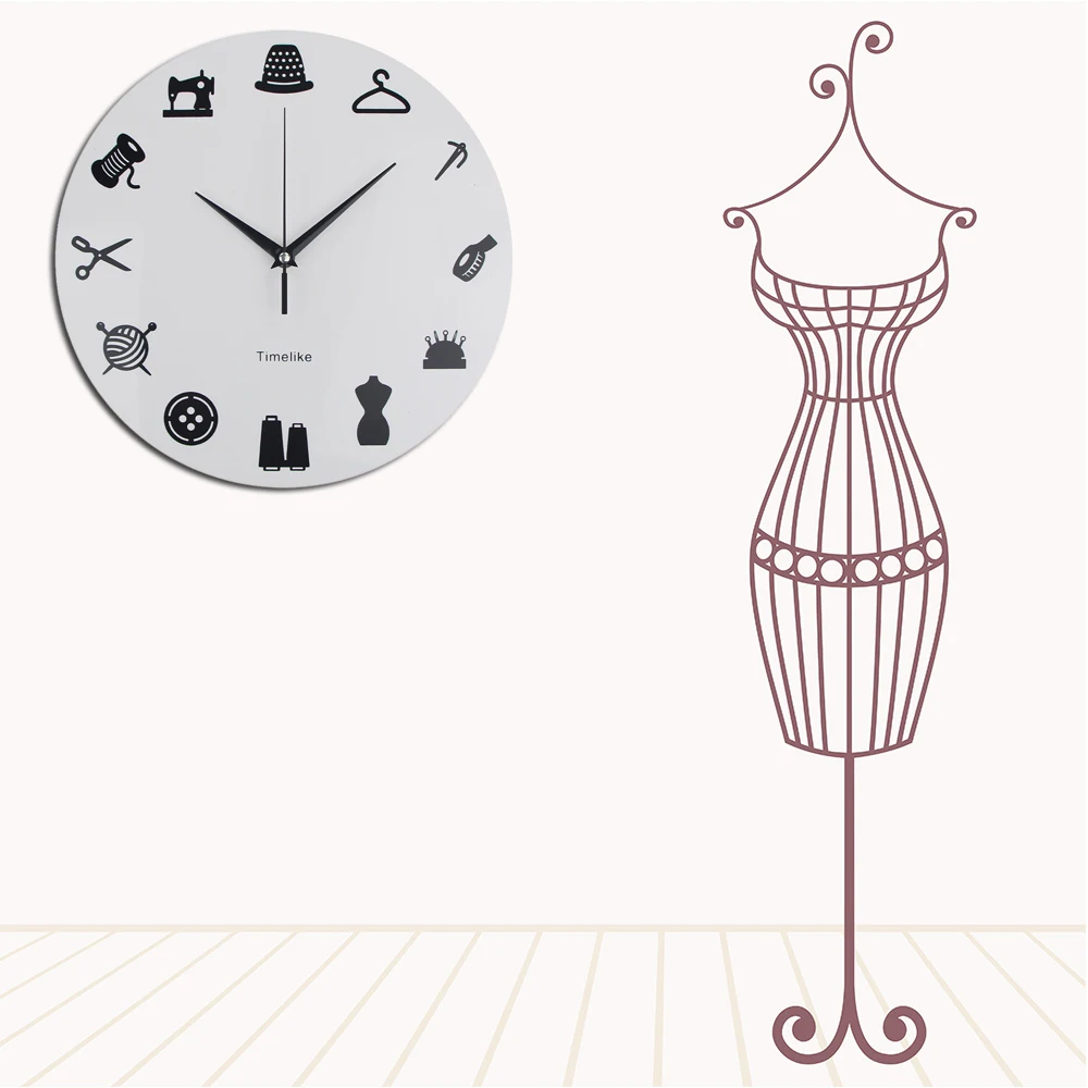 Настенные часы для одежды от портного магазина современные настенные бренда