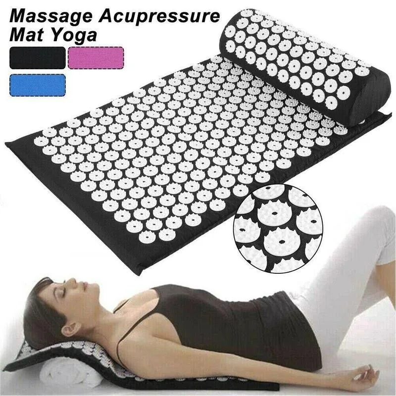 

Acupressure Mat Yoga Mat Pillow Meditation Set Acupressure Relieve Stress Body Pain Fitness Exercise Mats Yoga Massager Cushion