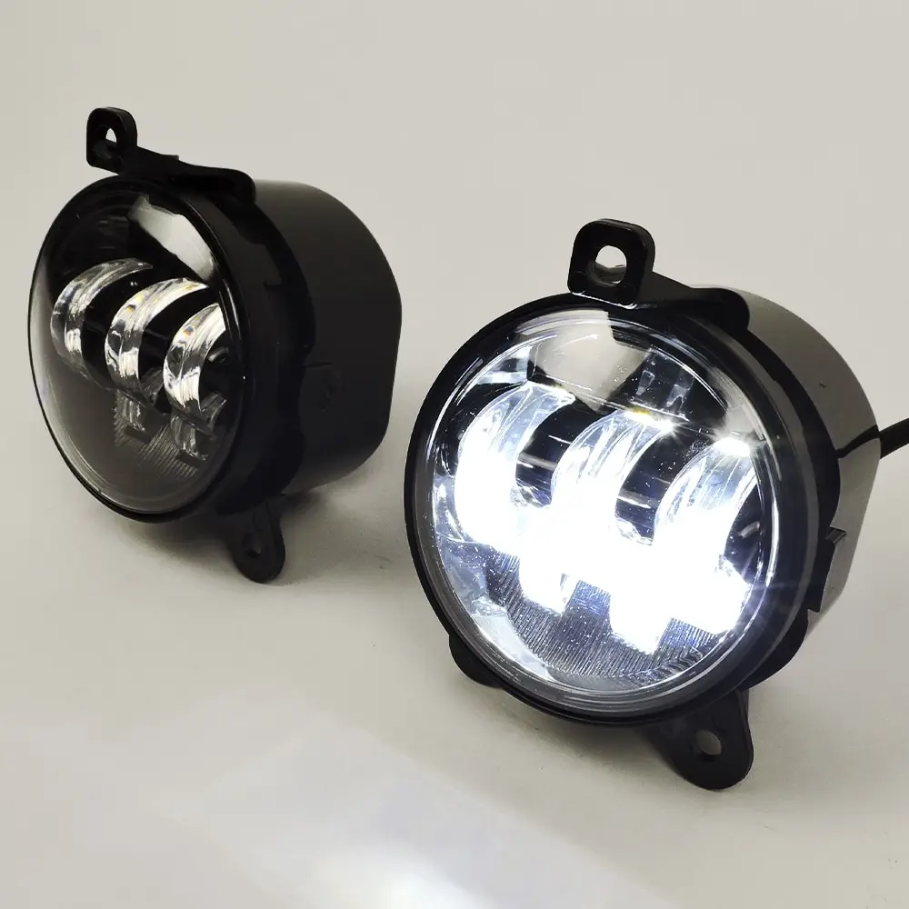 Противотуманные фары (ПТФ) светодиодные (LED) 5 линз (полос) 2 режима белый/желтый для