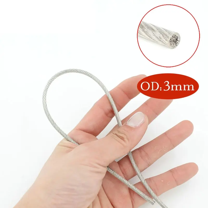 Трос из нержавеющей стали с ПВХ-покрытием 304 мягкий рыболовный подъемный кабель 7