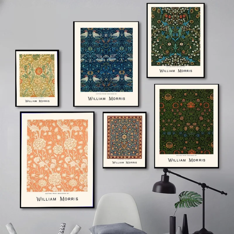 Famous Artist William Morris Abstract Canvas Paiting Flower Plant Wall Art Posters and Prints Pictures Living Room Bedroom Decor | Дом и сад