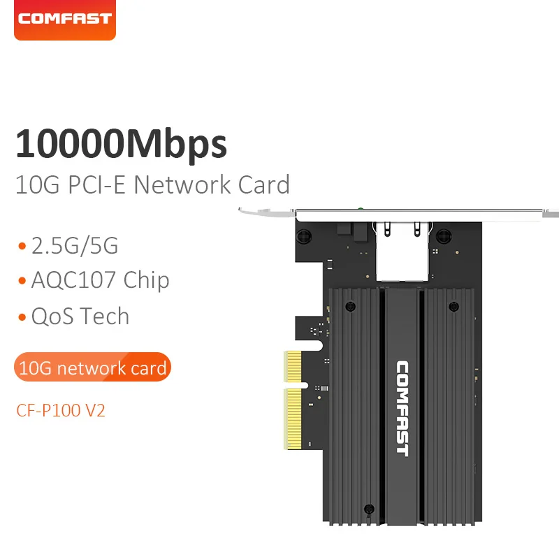 

Desktop PCI-E Gigabit Wireless Adapter 10Gbps Ethernet Gaming wifi card recever network card comfast CF-P100 for Window7/8/10