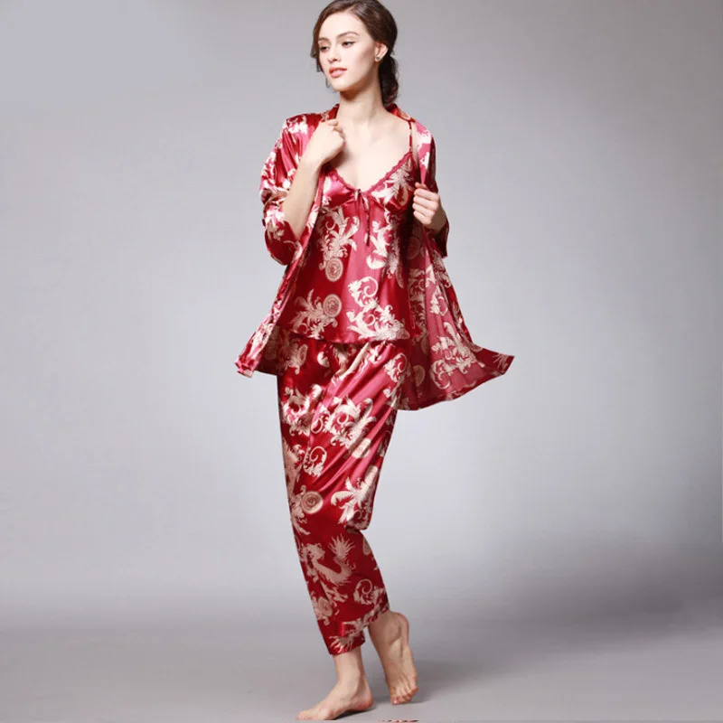 

Men's Silk Silk Robe Pajamas Kimono Men's Bathrobe Casual Men's Casual Robe Summer Silk Bathrobe Delicate Printing