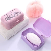large laundry soap box with lid double layer drain bathroom creative student dormitory shower portable soap holder case