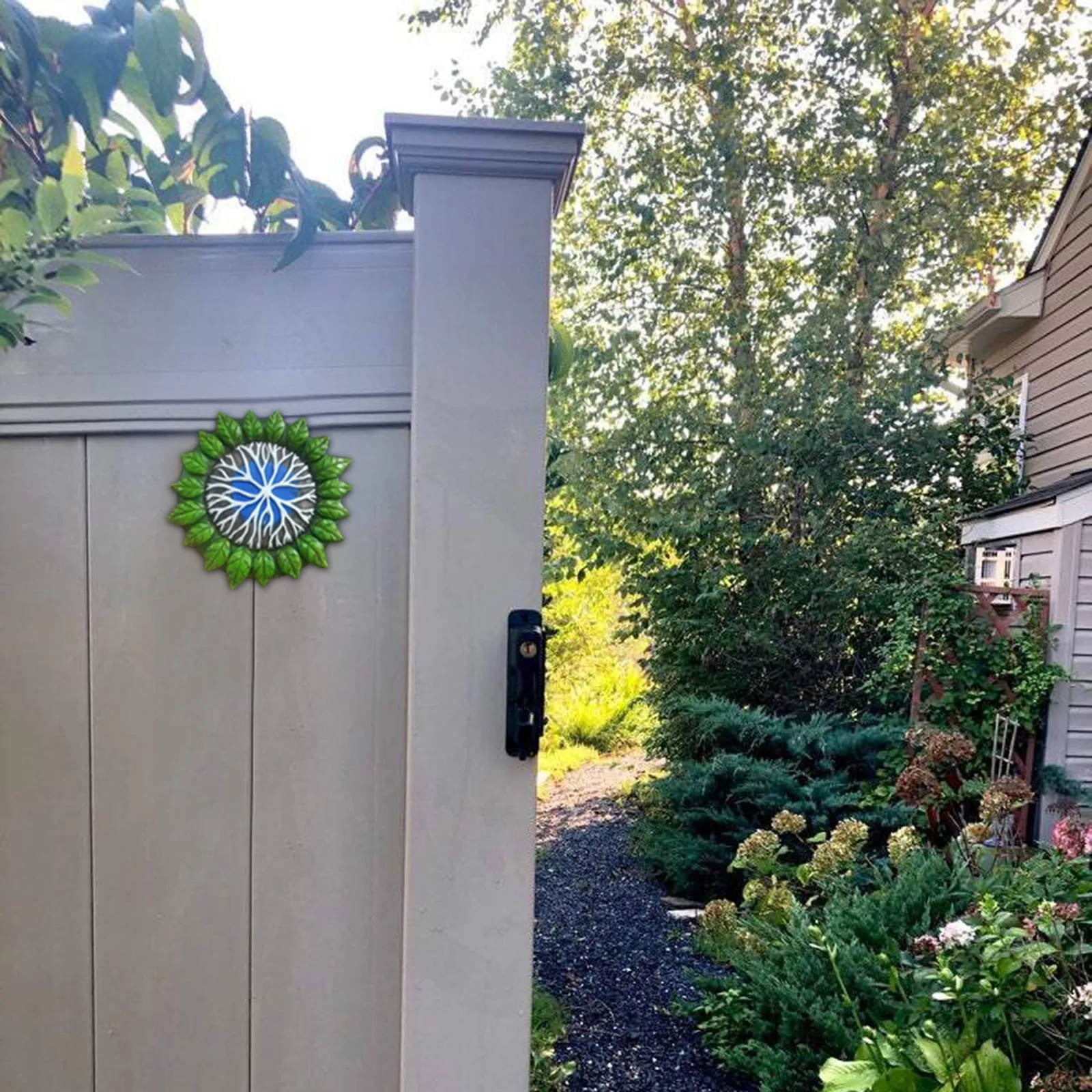 Художественная садовая скульптура с цветами и птицами синие птицы натуральная