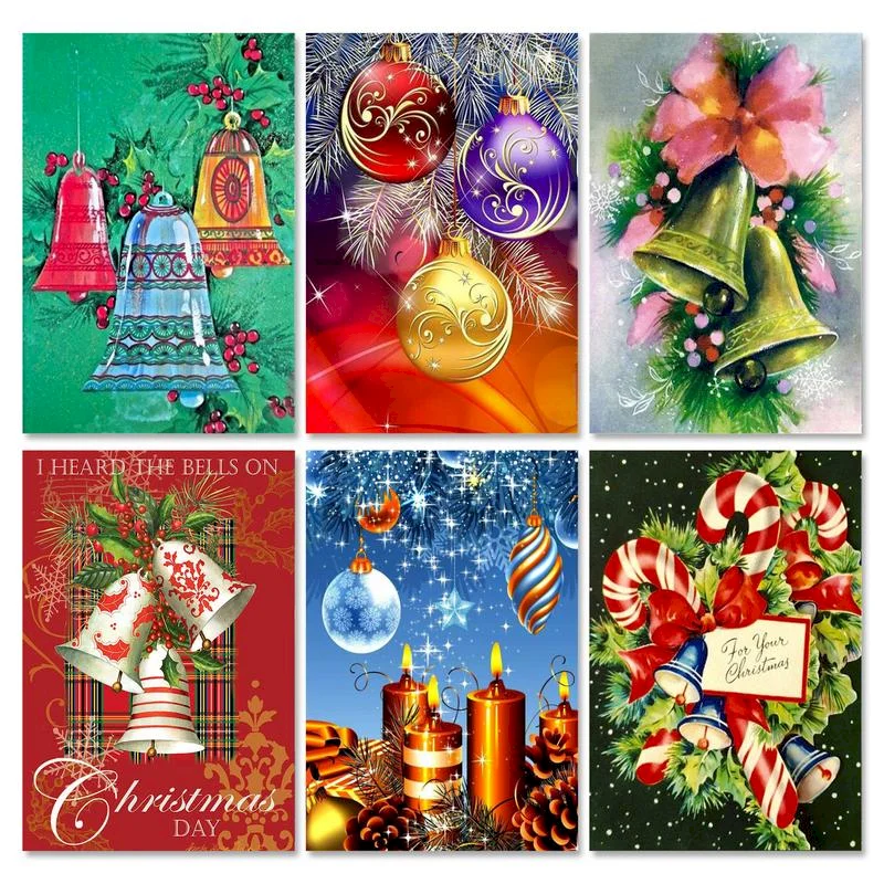 

Frame Christmas Decoration DIY Painting By Numbers Bells Acryli Paint Picture By Numbers Wall Art Decors Handpainted Gift