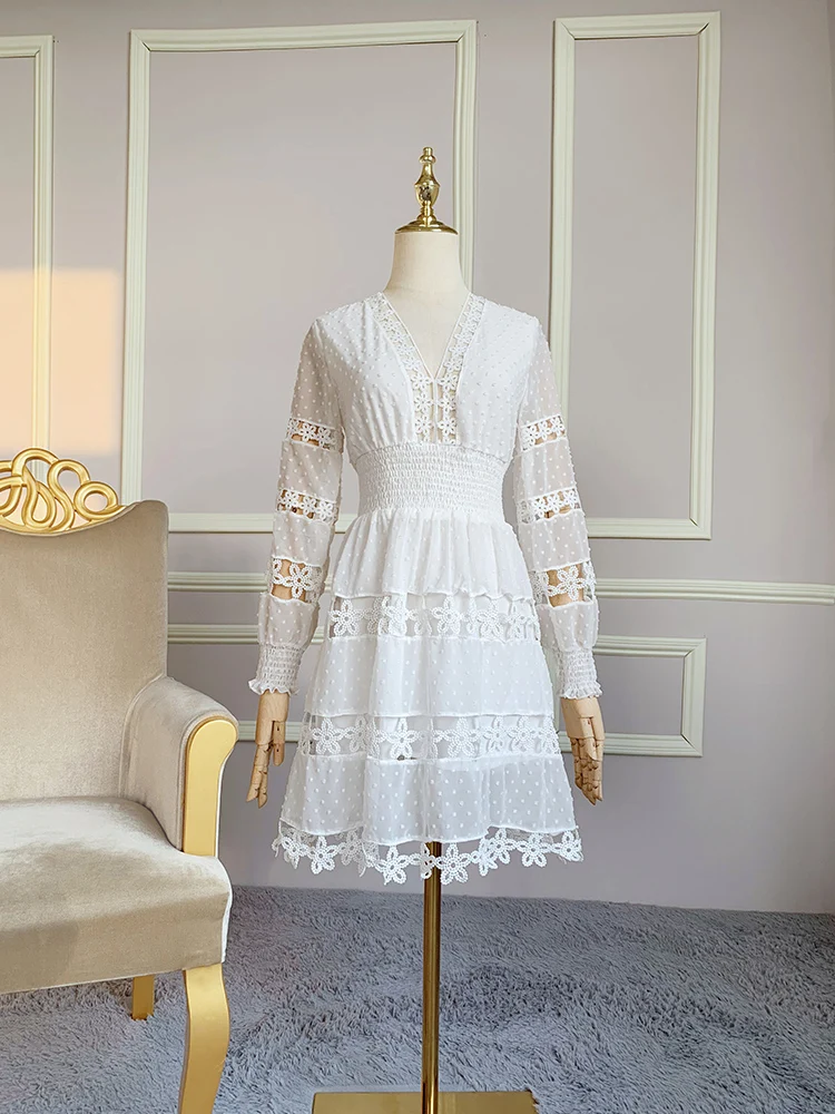 Дизайнерский бренд Runway платье 2019 женское открытое с v-образным вырезом длинным