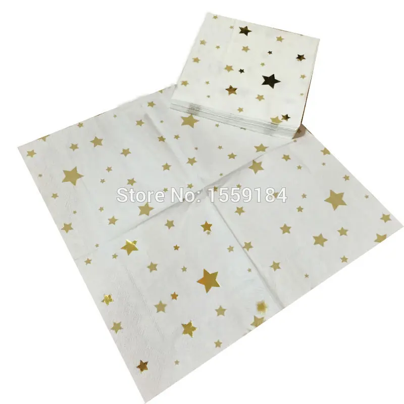 Новый дизайн 160 шт свадебные золотые Коктейльные салфетки 25*25 см Фольга Золотая