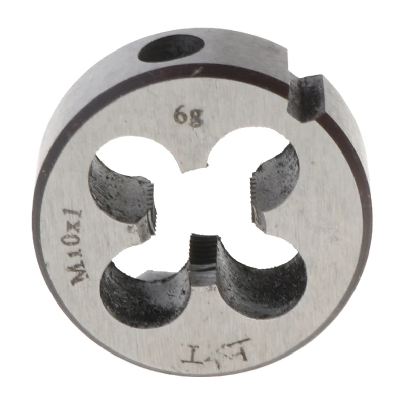 

M10 x 1.00 Fine Thread Male Tap Tool Set Straight Grooved Wire Tap Round Die Hand Tool Accessories