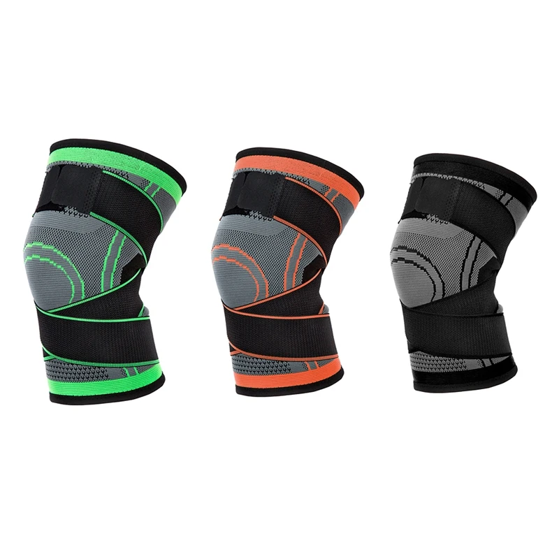 Эластичный регулируемый 1 шт. наколенник рукав вязаный ремень компрессионный