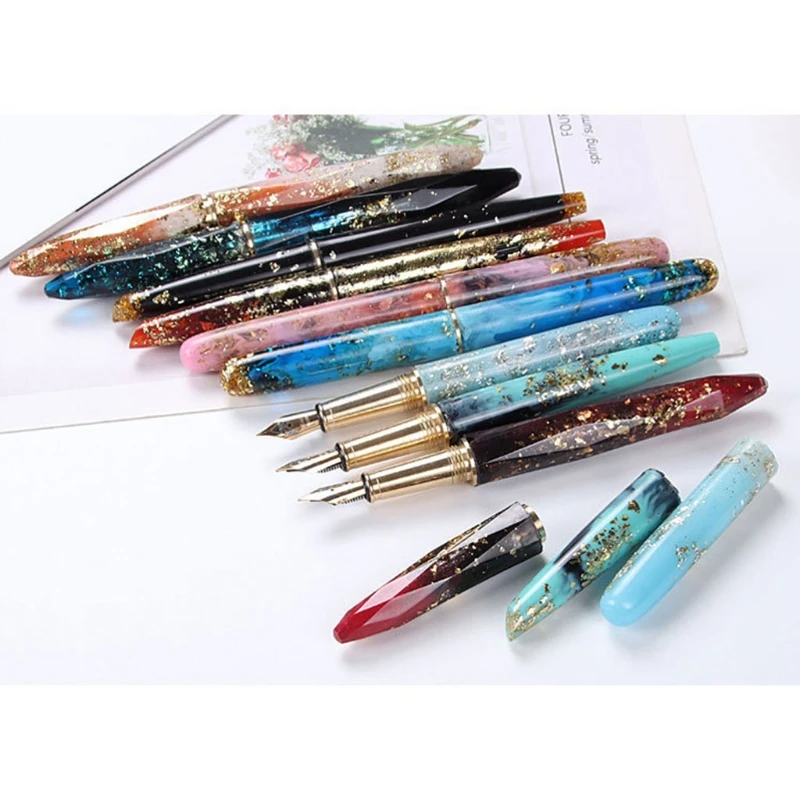 

1 Set Fountain Pen Epoxy Resin Mold Cylinder Pen Shape Silicone Mould DIY Crafts Candle Casting Tool T5UF