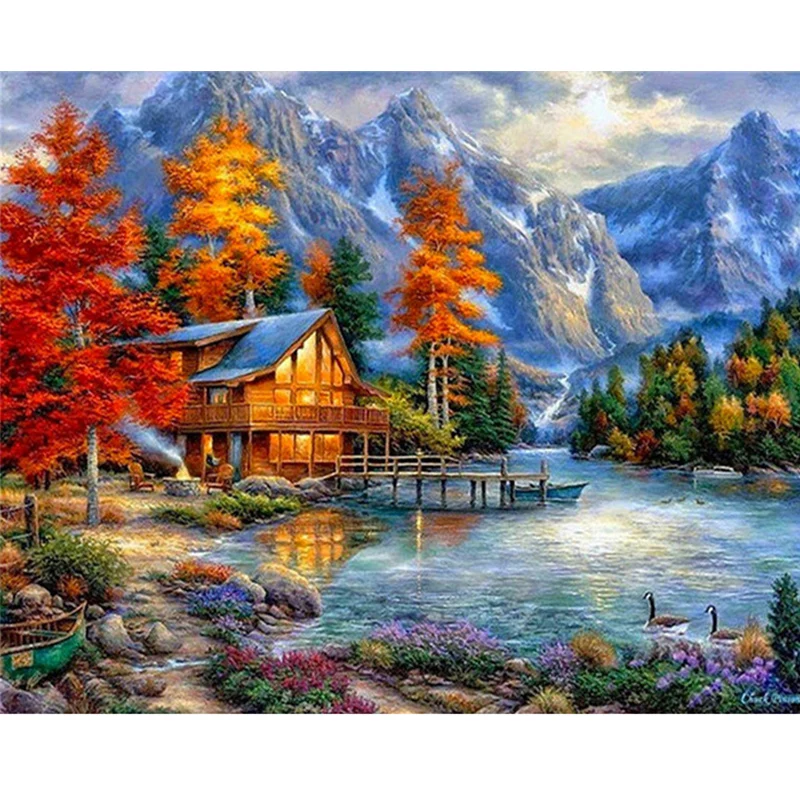 Алмазная живопись 5D &quotсделай сам&quot вышивка крестиком фотография леса круглая