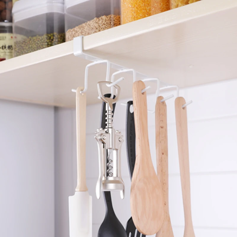 A1 Iron nail rack hook kitchen cabinet partition nail cup holder mounted on the shelf at the bottom of the frame LU50211