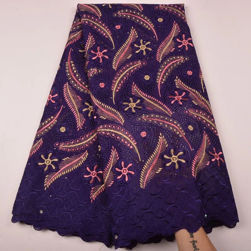 Высококачественная фиолетовая африканская кружевная ткань 2019 нигерийская для