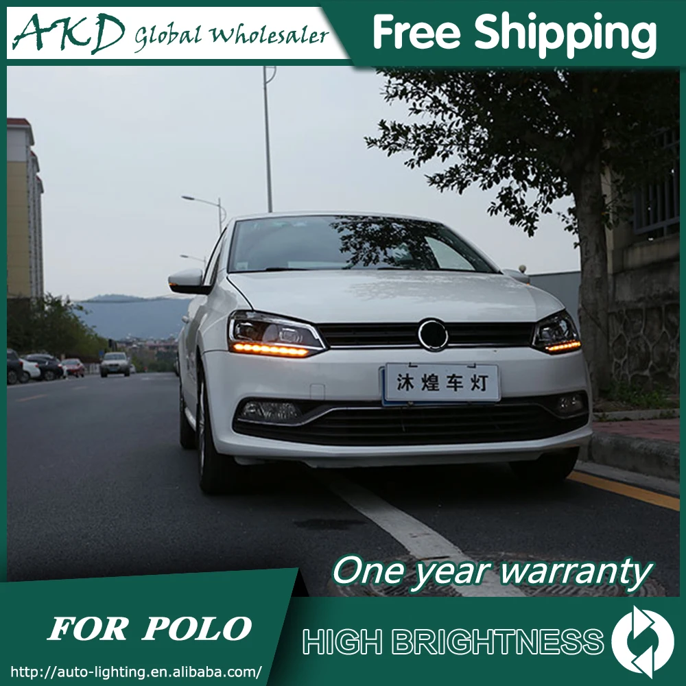 AKD автомобильный Стайлинг для 11-18 VW Polo фары Polo светодиодный фары DRL Биксеноновые линзы Высокий Низкий луч парковка Противотуманные фары аксессуары