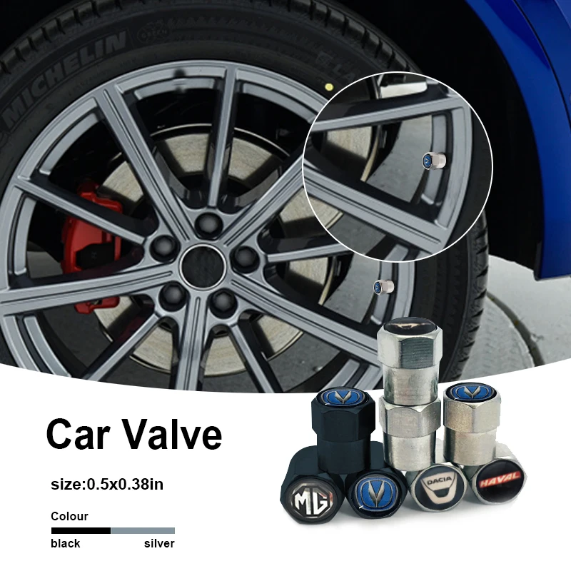 

4pc Car Tire Valve Metal Hexagon for Mustang 2017 95 Eleonor Zapatillas 2015 Front Light Shelby Gt500 Gt 2019 Auto Accessories