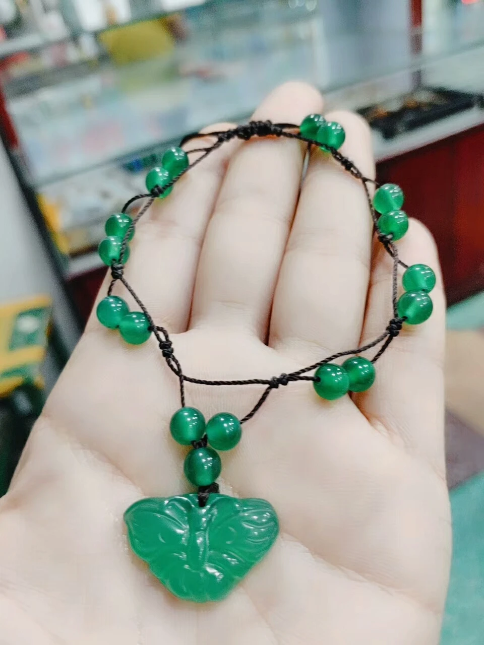 LETSFUN вязаный Натуральный китайский зеленый нефритовый халцедон ручной работы