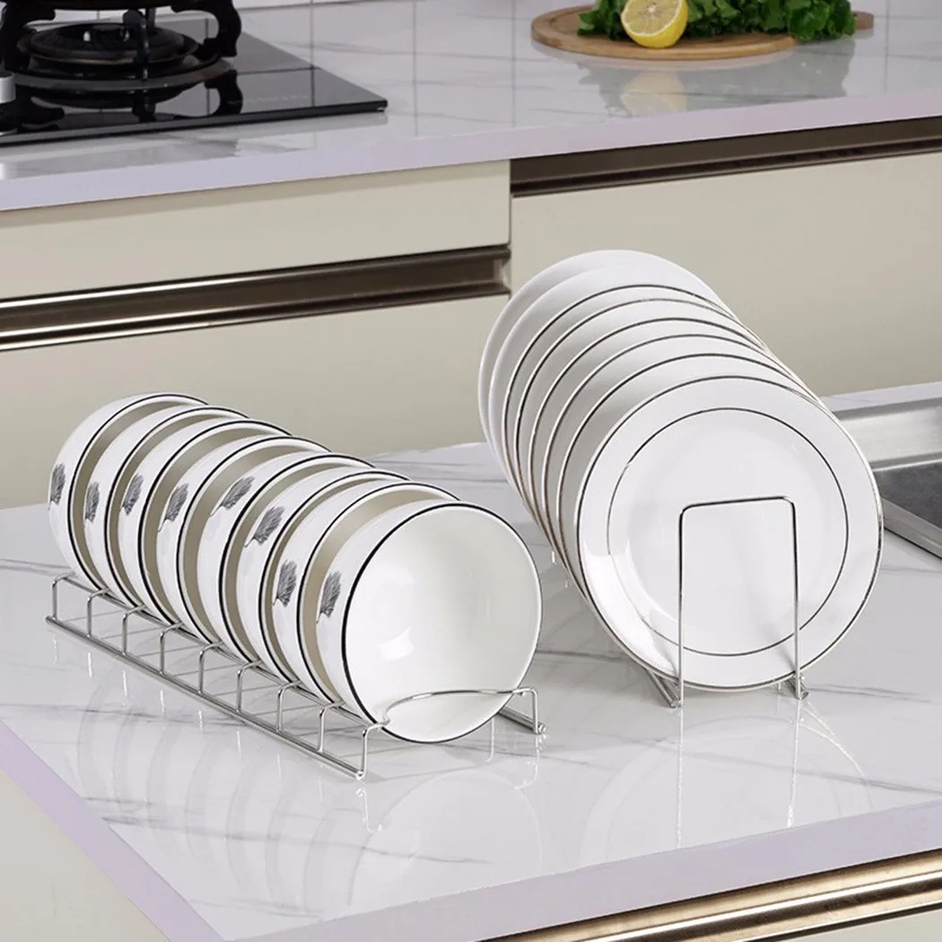 

1 XDish Rack 30.3X10.5X2.5cm Stainless Steel Kitchen Bowl And Dish Rack Storage Rack Saucer Dish Holder