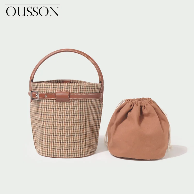 

OUSSON Leisure Large Capacity One-Shoulder Messenger Bag Fashion Tote Handbag Bags Multifunctional Bucket Bag For Women 2021