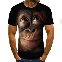 2021 anime clothing orangutan pattern 3d t shirt short sleeve men summer fashion handsome animal print men tee tops